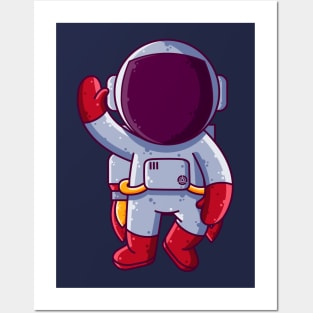 Cute Astronaut Jetpack Cartoon Posters and Art